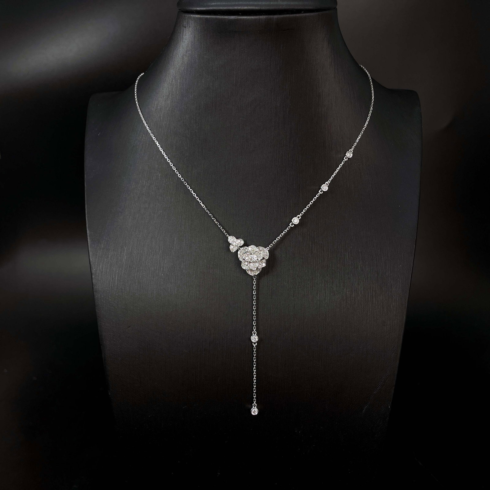 14k Gold 0.6 Ct Natural H Diamond Necklace - 5