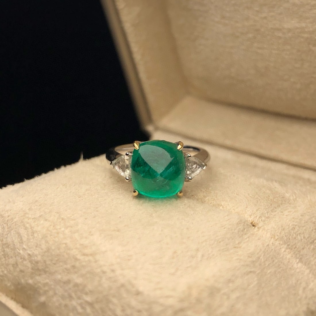 14k Gold 5.13 Ctw Natural Emerald & Diamond Ring - 3