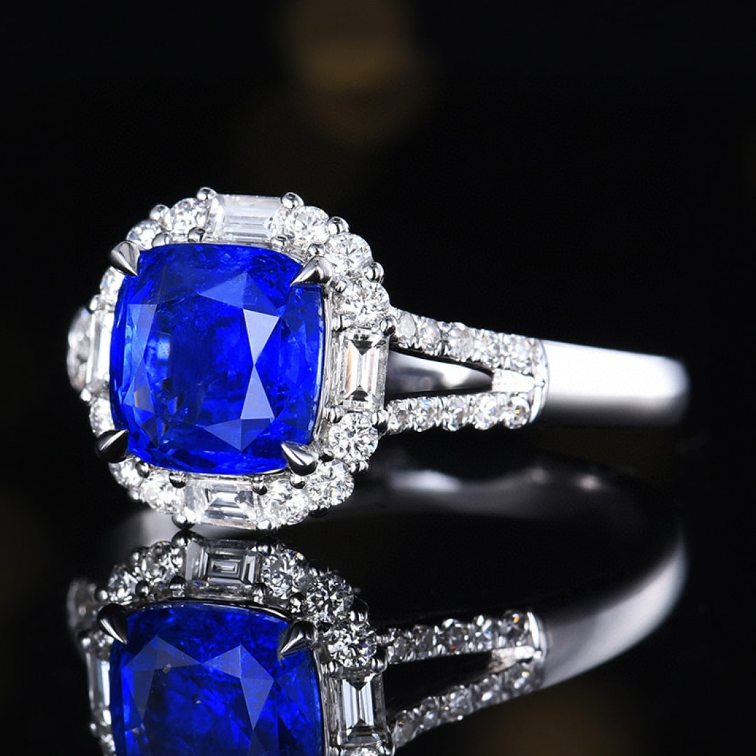 14k Gold 2.62 Ctw Natural Sapphire & Diamond Ring - 2