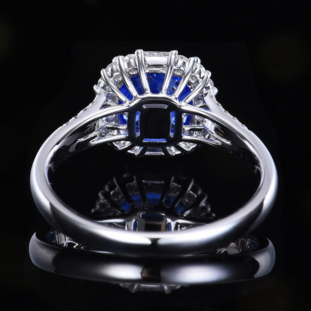 14k Gold 2.62 Ctw Natural Sapphire & Diamond Ring - 4