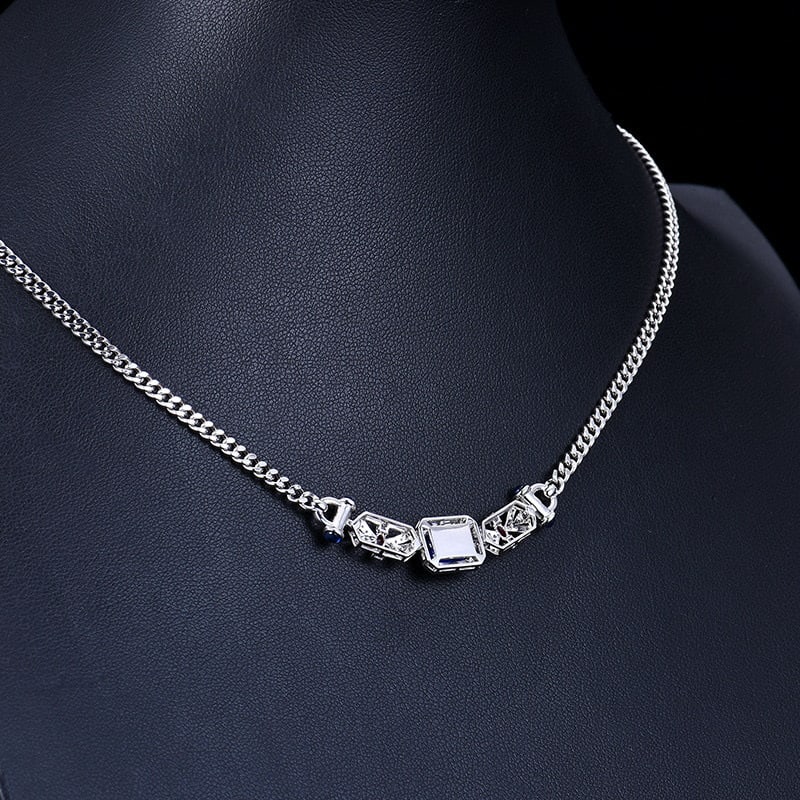 14k Gold 2.92 Ctw Natural Sapphire & Diamond Necklace - 4