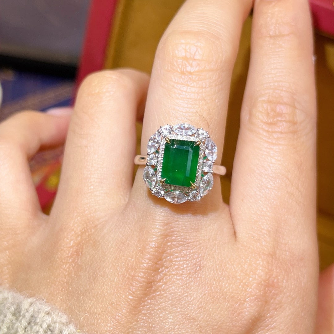 14k Gold 2.63 Ctw Natural Emerald & Diamond Ring - 3