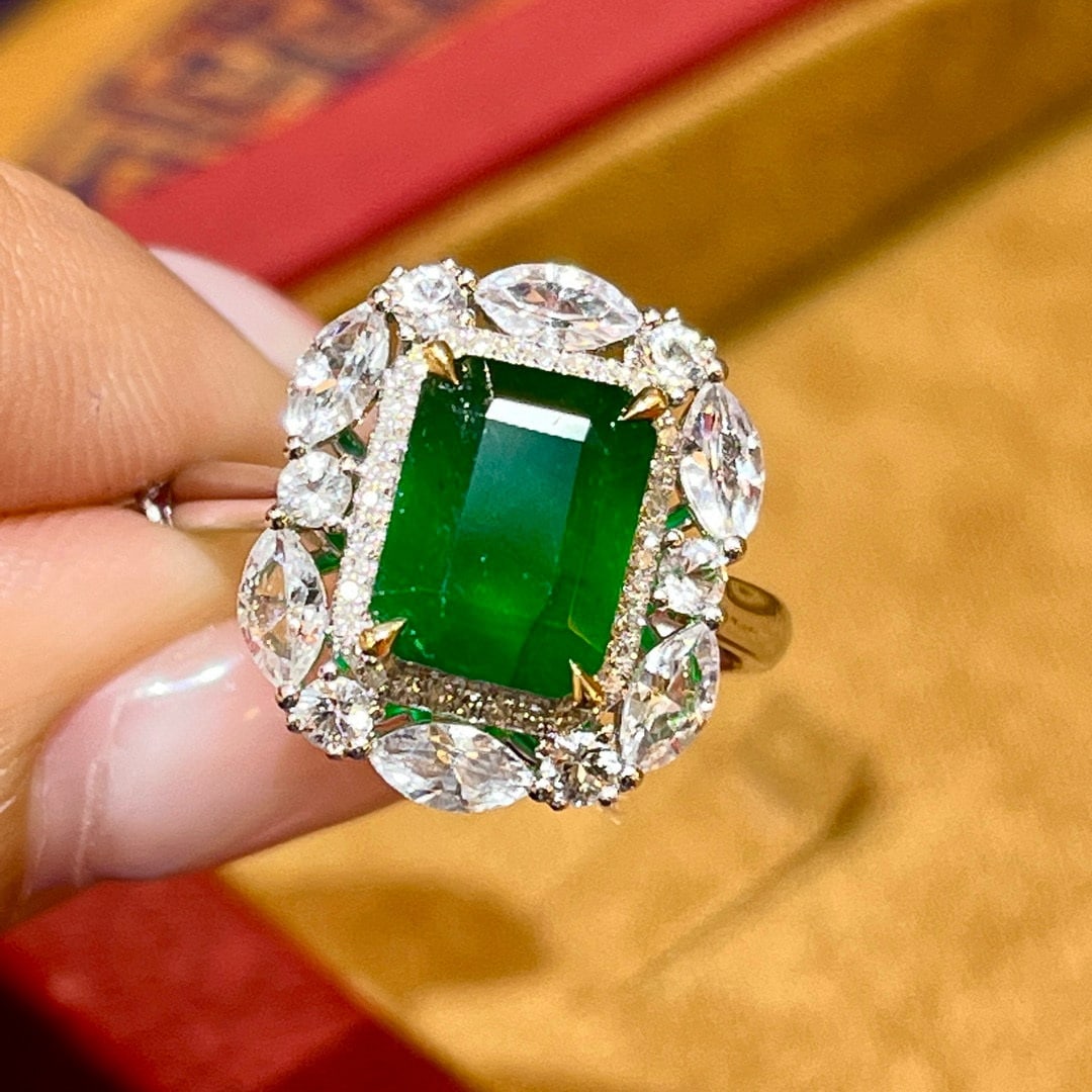 14k Gold 2.63 Ctw Natural Emerald & Diamond Ring - 6
