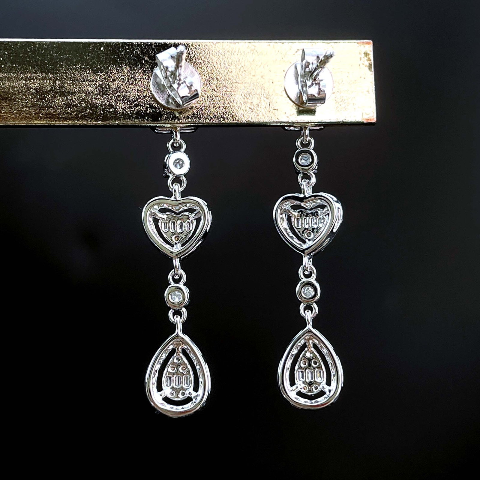 14k Gold 0.72 Ct Natural H Diamond Earrings - 5