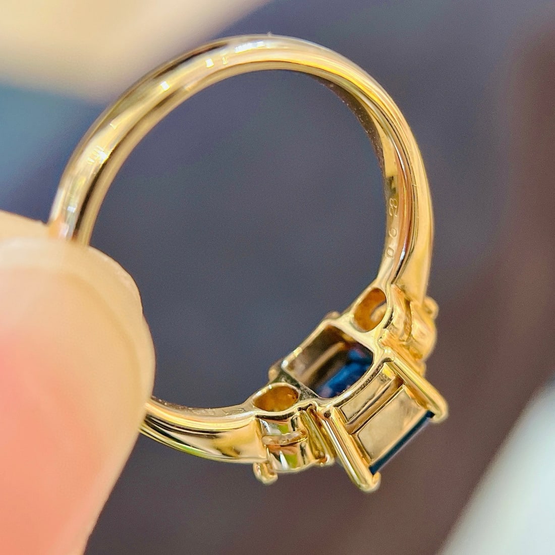 14k Gold 1.90 Ctw Natural Sapphire & Diamond Ring - 6