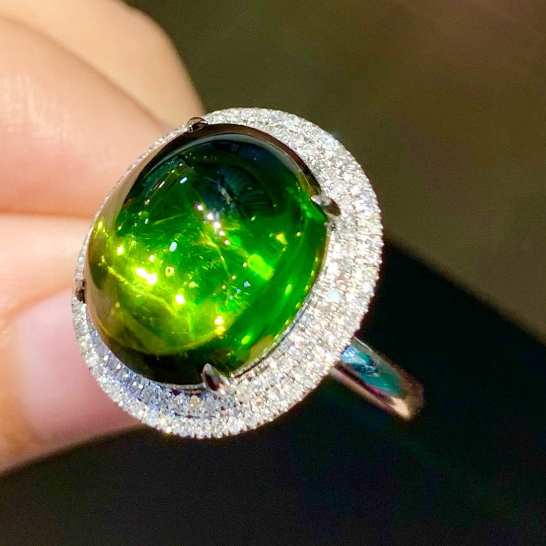 14k Gold 8.5 Ct Natural Tourmaline & Diamond Ring - 2