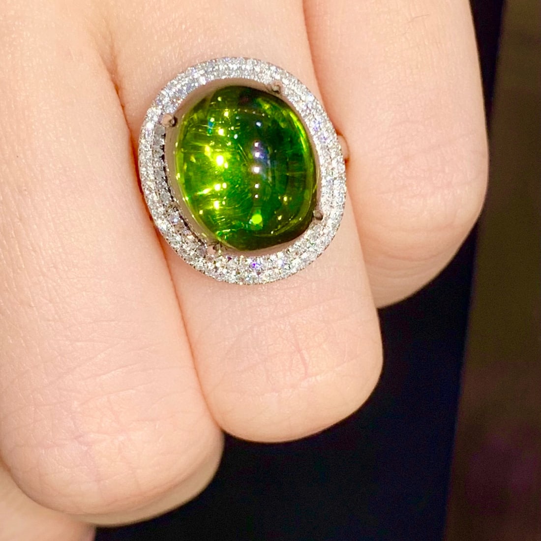 14k Gold 8.5 Ct Natural Tourmaline & Diamond Ring - 3