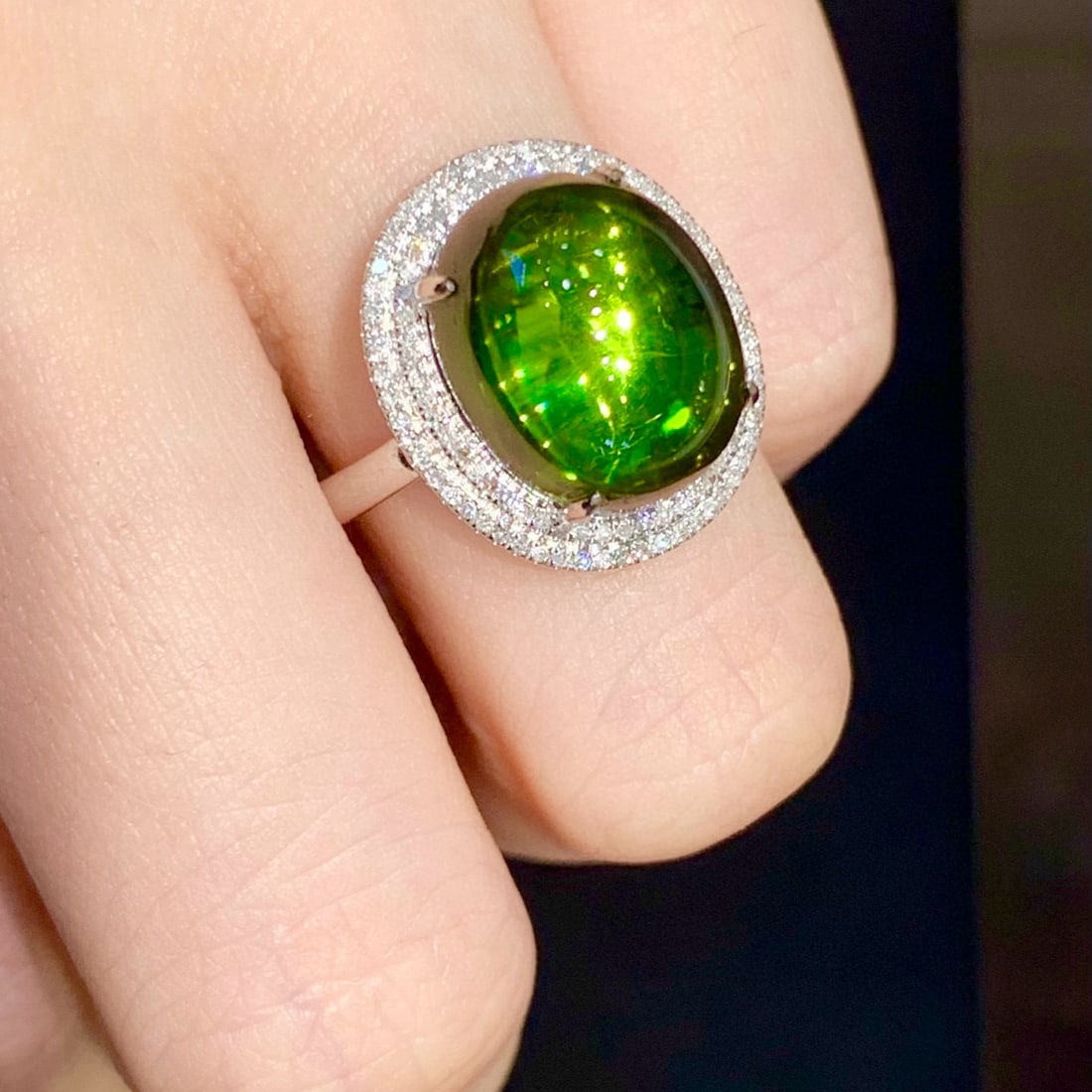 14k Gold 8.5 Ct Natural Tourmaline & Diamond Ring - 4