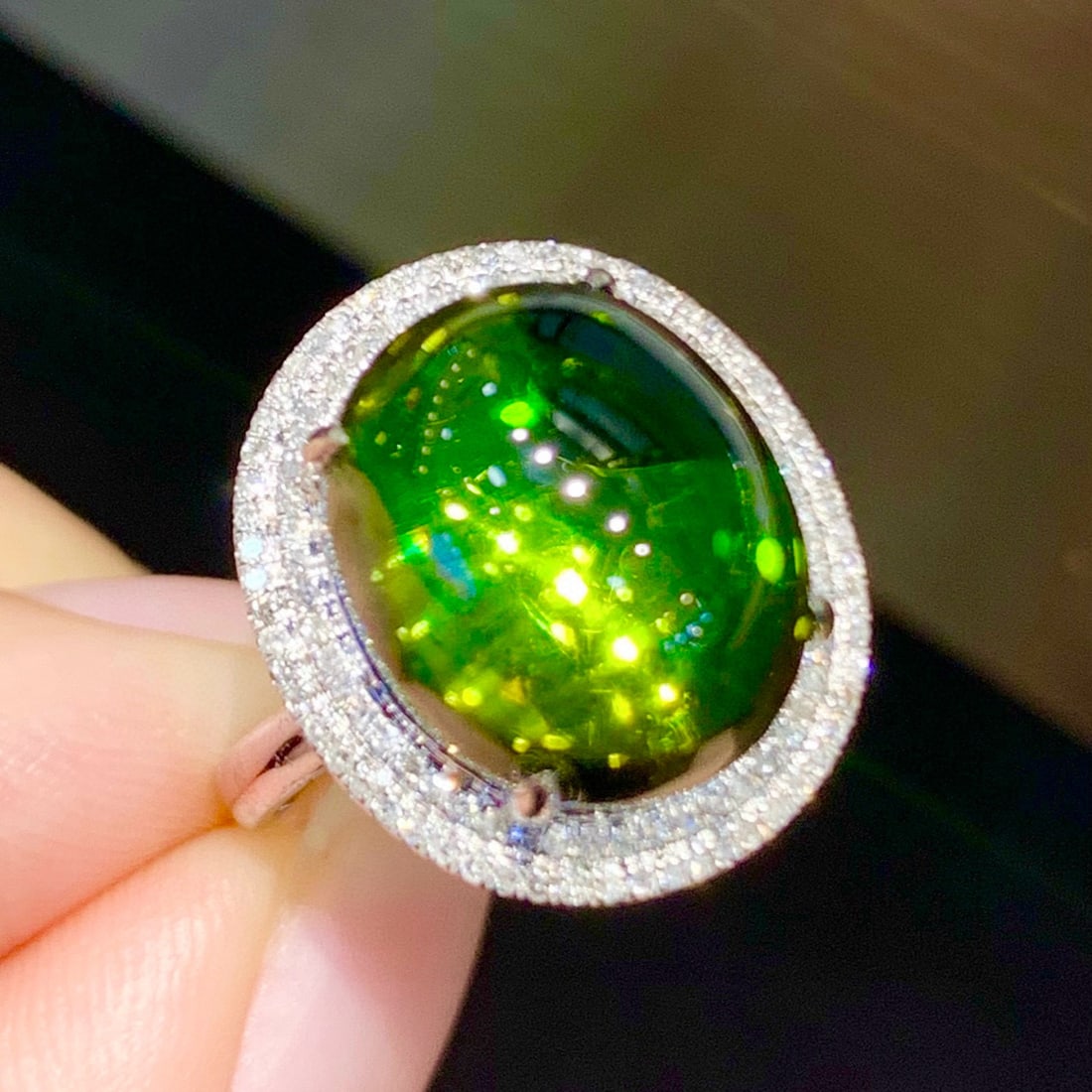 14k Gold 8.5 Ct Natural Tourmaline & Diamond Ring - 5