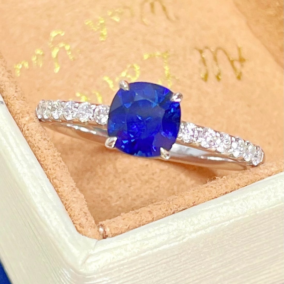 14k Gold 1.38 Ctw Natural Sapphire & Diamond Ring - 3