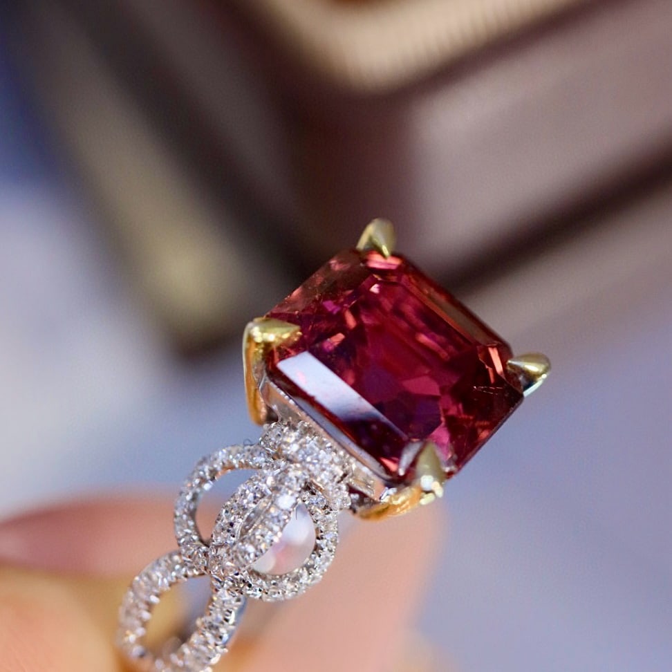 14k Gold 3.94 Ctw Natural Tourmaline & Diamond Ring - 3