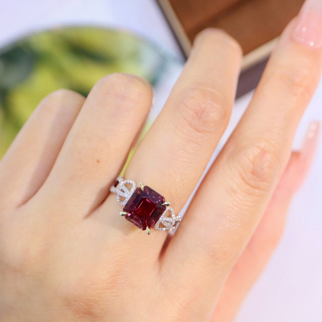 14k Gold 3.94 Ctw Natural Tourmaline & Diamond Ring - 8