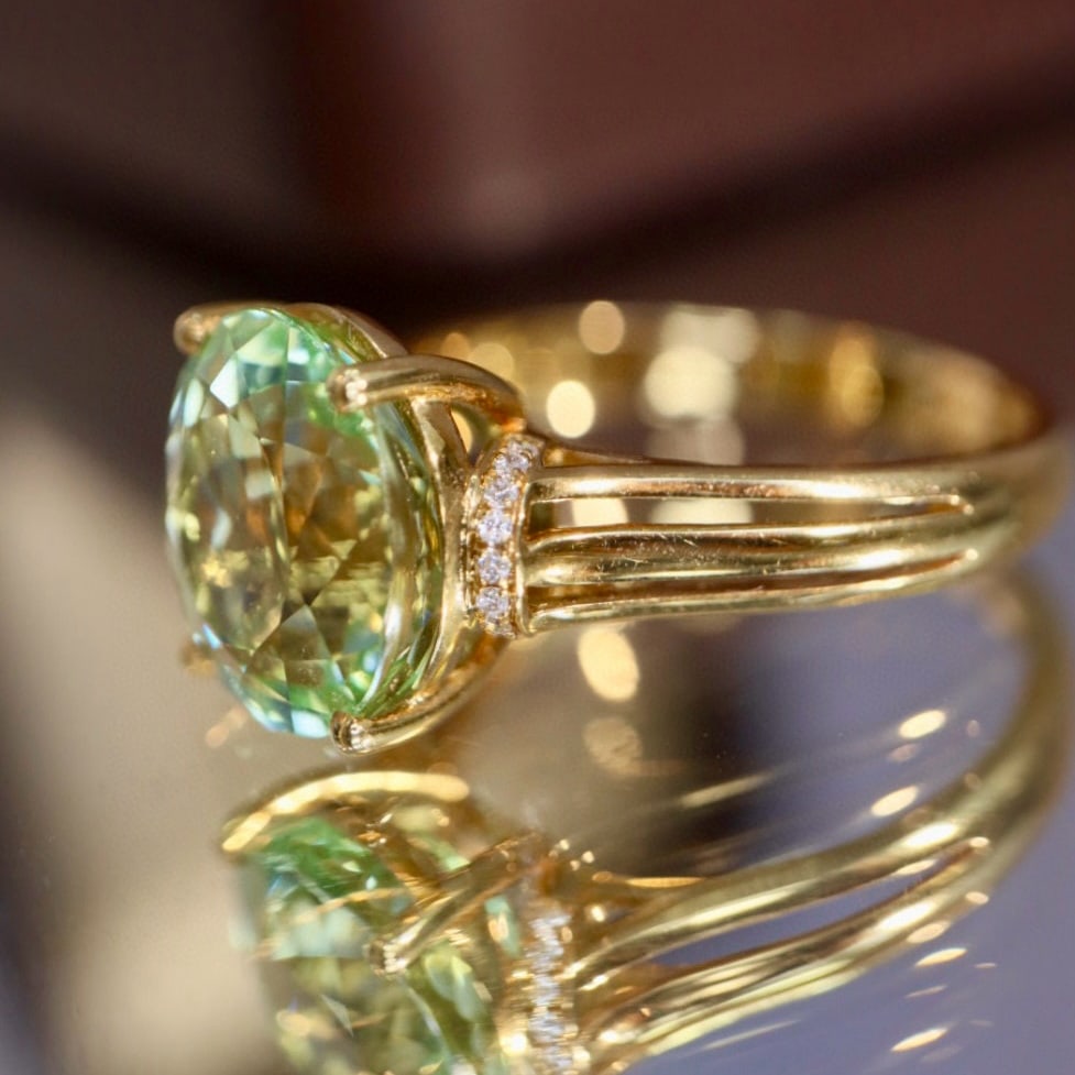 14k Gold 4.44 Ctw Natural Tourmaline & Diamond Ring - 8