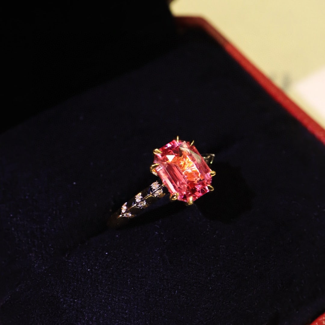 14k Gold 2.32 Ctw Natural Spinel & Diamond Ring - 2