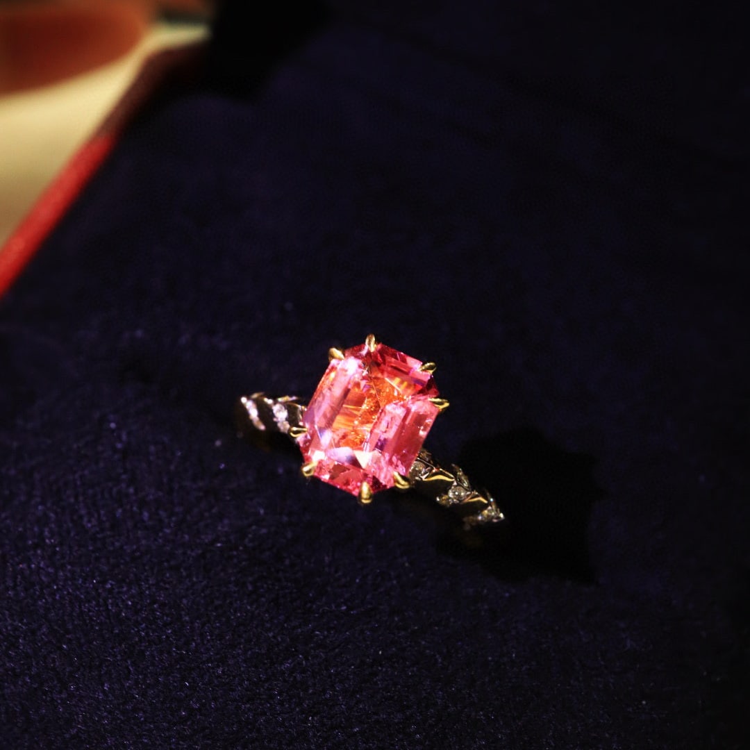 14k Gold 2.32 Ctw Natural Spinel & Diamond Ring - 5