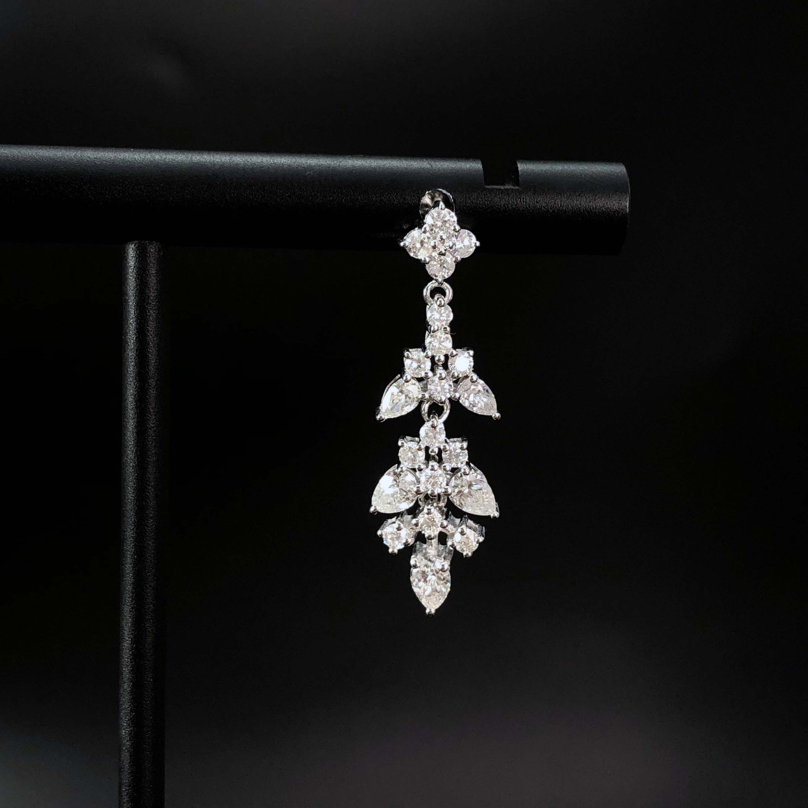 14k Gold 1.3 Ct Natural H Diamond Earrings - 2