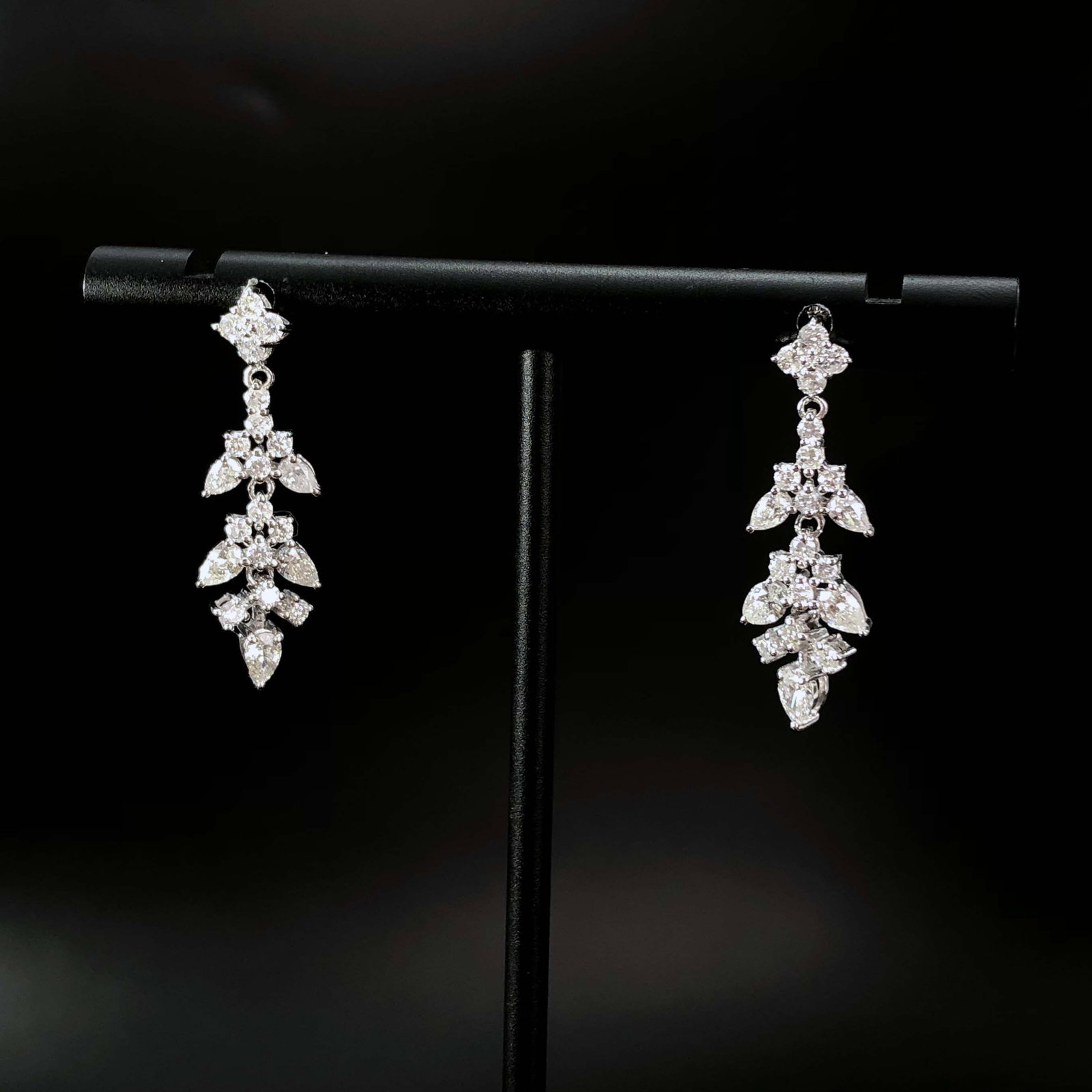 14k Gold 1.3 Ct Natural H Diamond Earrings - 3