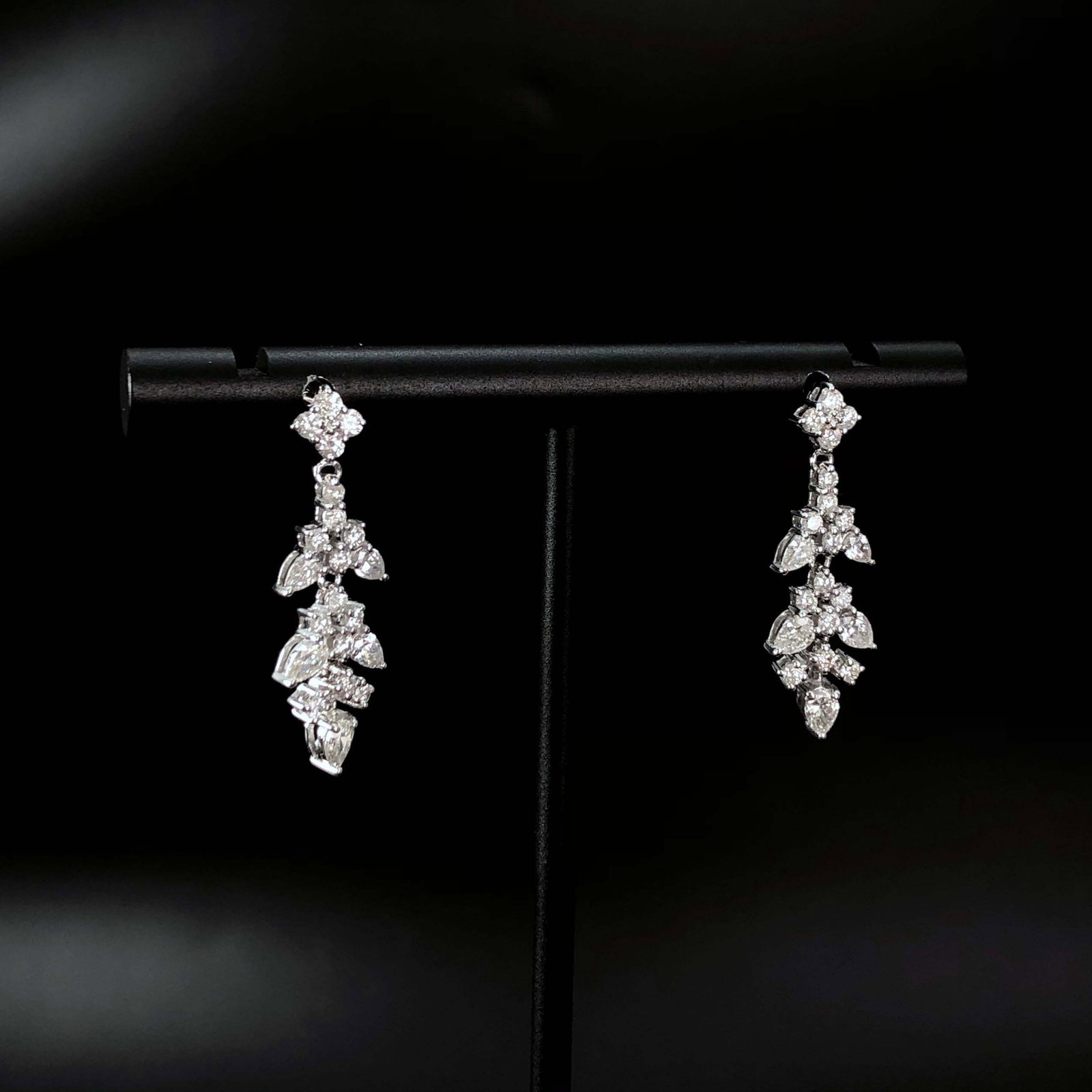 14k Gold 1.3 Ct Natural H Diamond Earrings - 4
