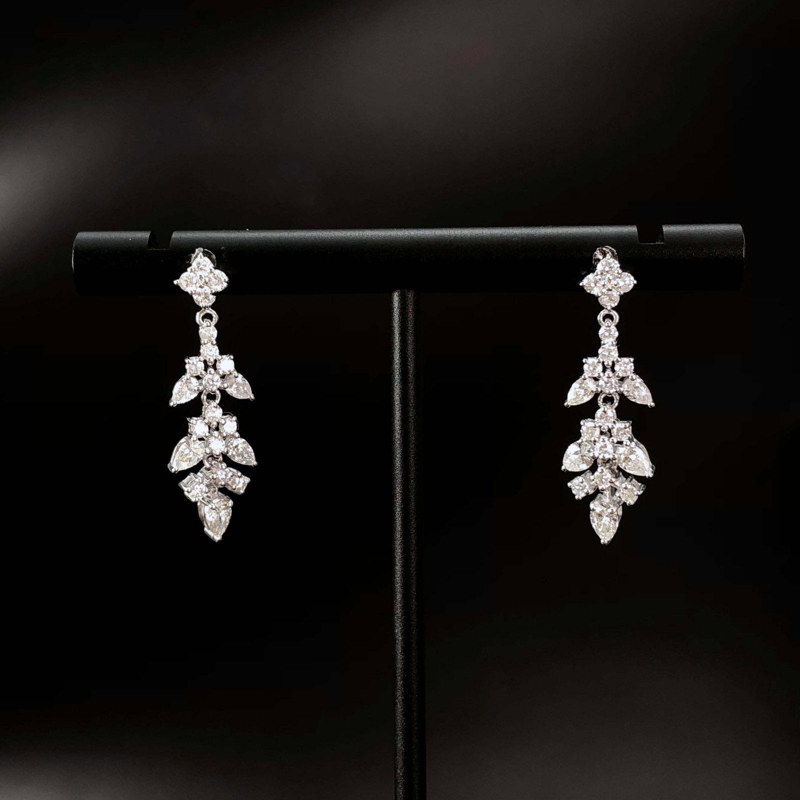 14k Gold 1.3 Ct Natural H Diamond Earrings - 5