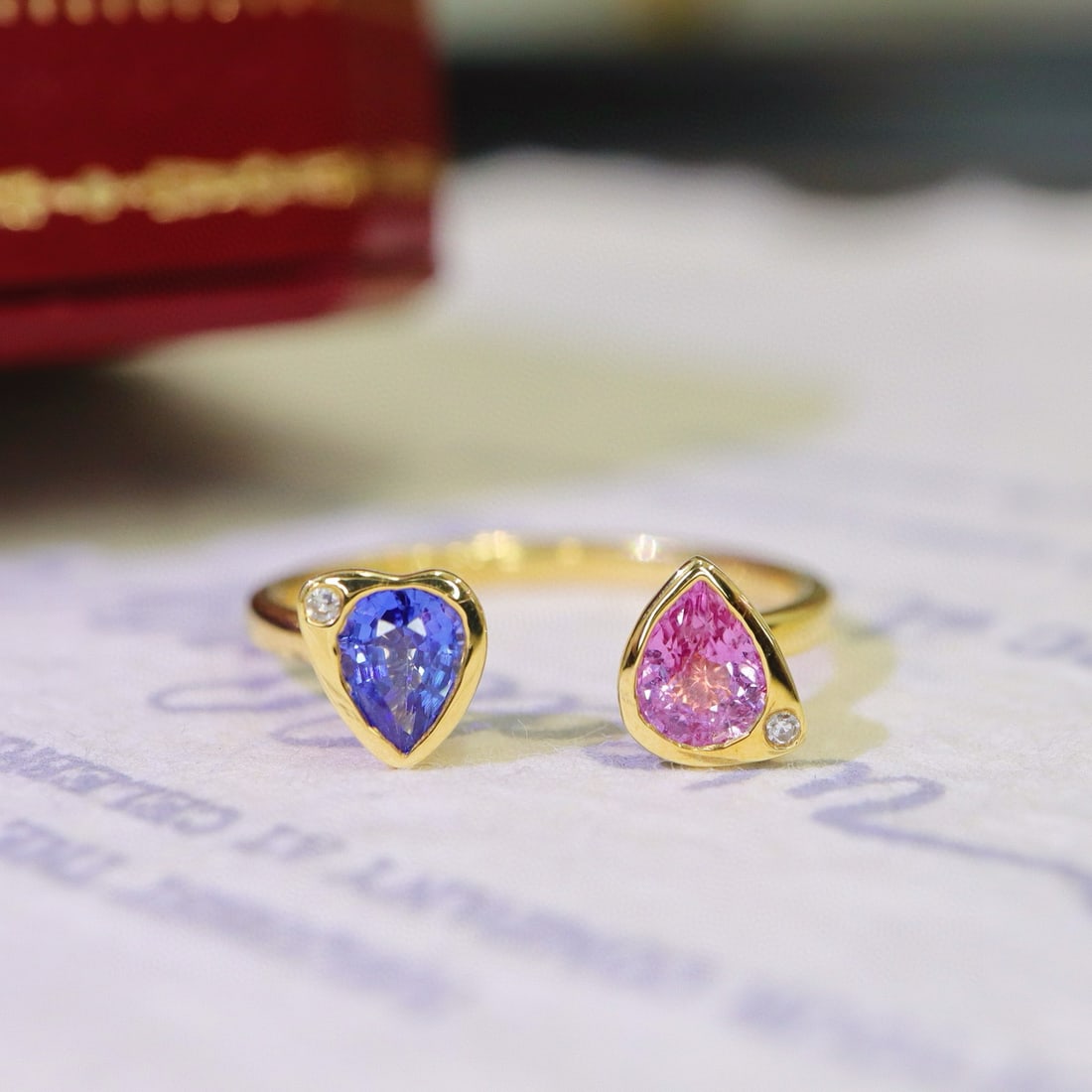 14k Gold 0.81 Ctw Natural Sapphire & Diamond Ring - 2