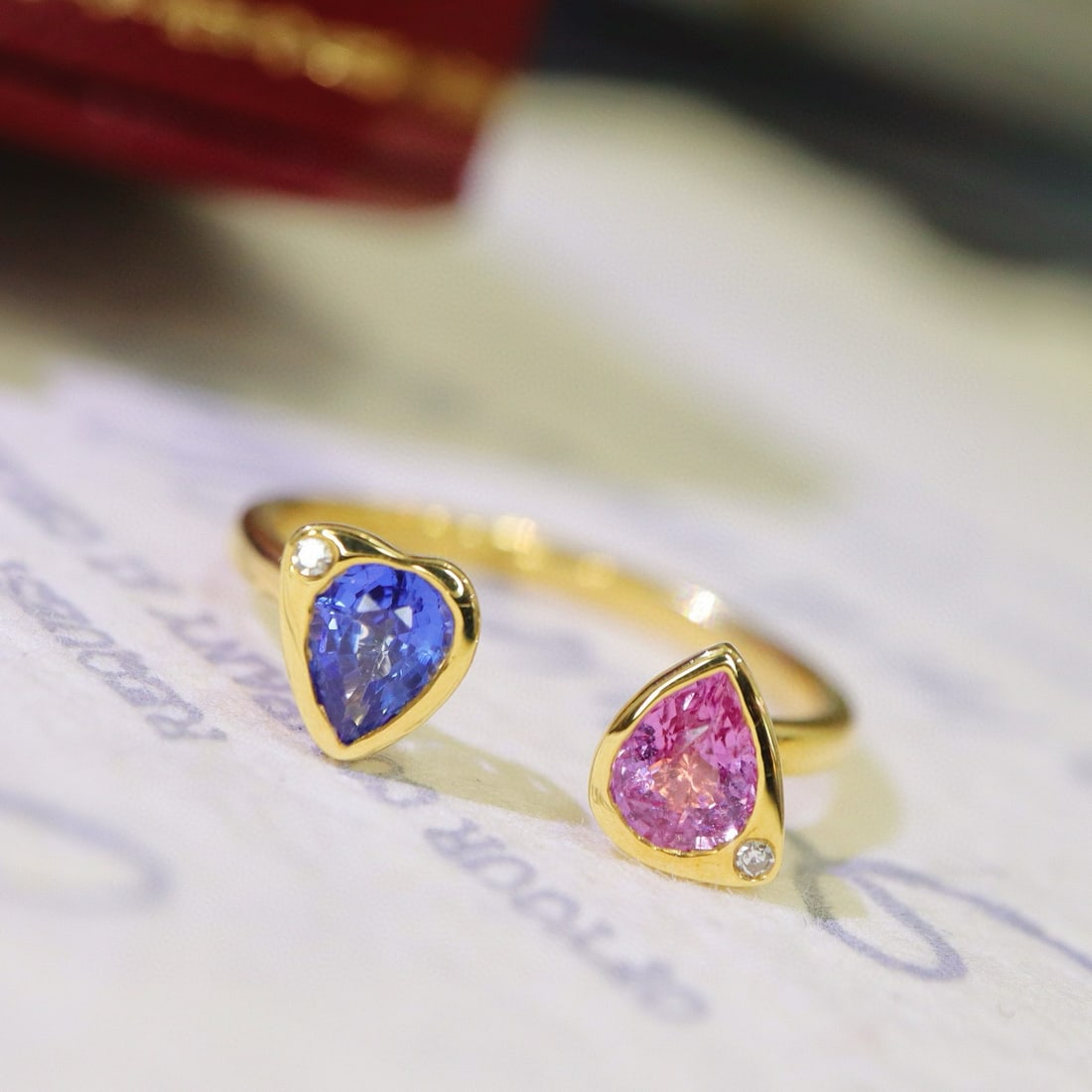 14k Gold 0.81 Ctw Natural Sapphire & Diamond Ring - 3
