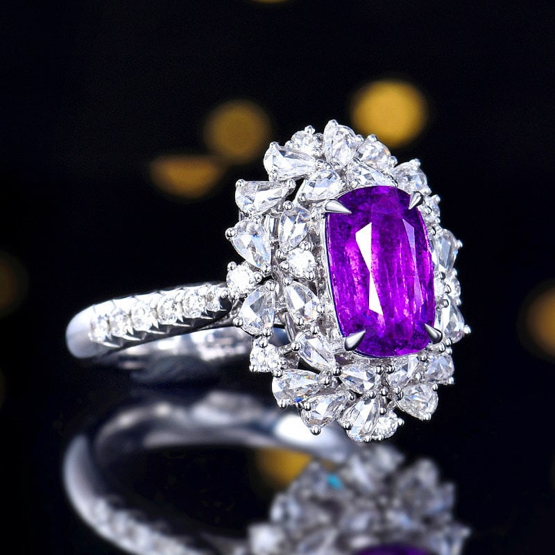 14k Gold 3.68 Ctw Natural Sapphire & Diamond Ring - 3