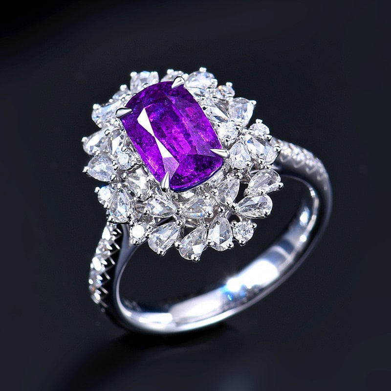 14k Gold 3.68 Ctw Natural Sapphire & Diamond Ring - 5