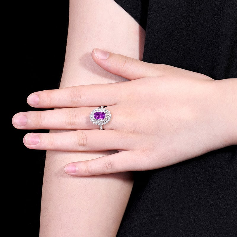 14k Gold 3.68 Ctw Natural Sapphire & Diamond Ring - 9