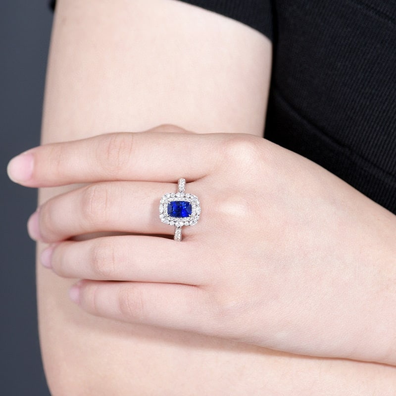 14k Gold 2.68 Ctw Natural Sapphire & Diamond Ring - 5