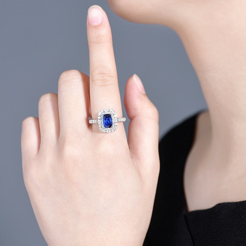 14k Gold 2.68 Ctw Natural Sapphire & Diamond Ring - 6