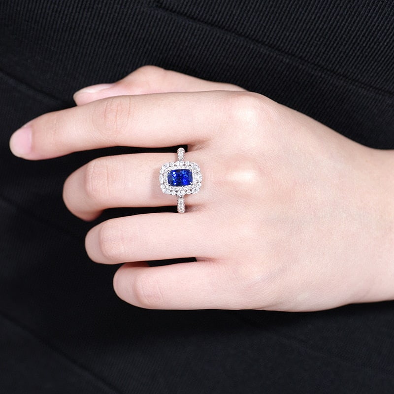 14k Gold 2.68 Ctw Natural Sapphire & Diamond Ring - 7