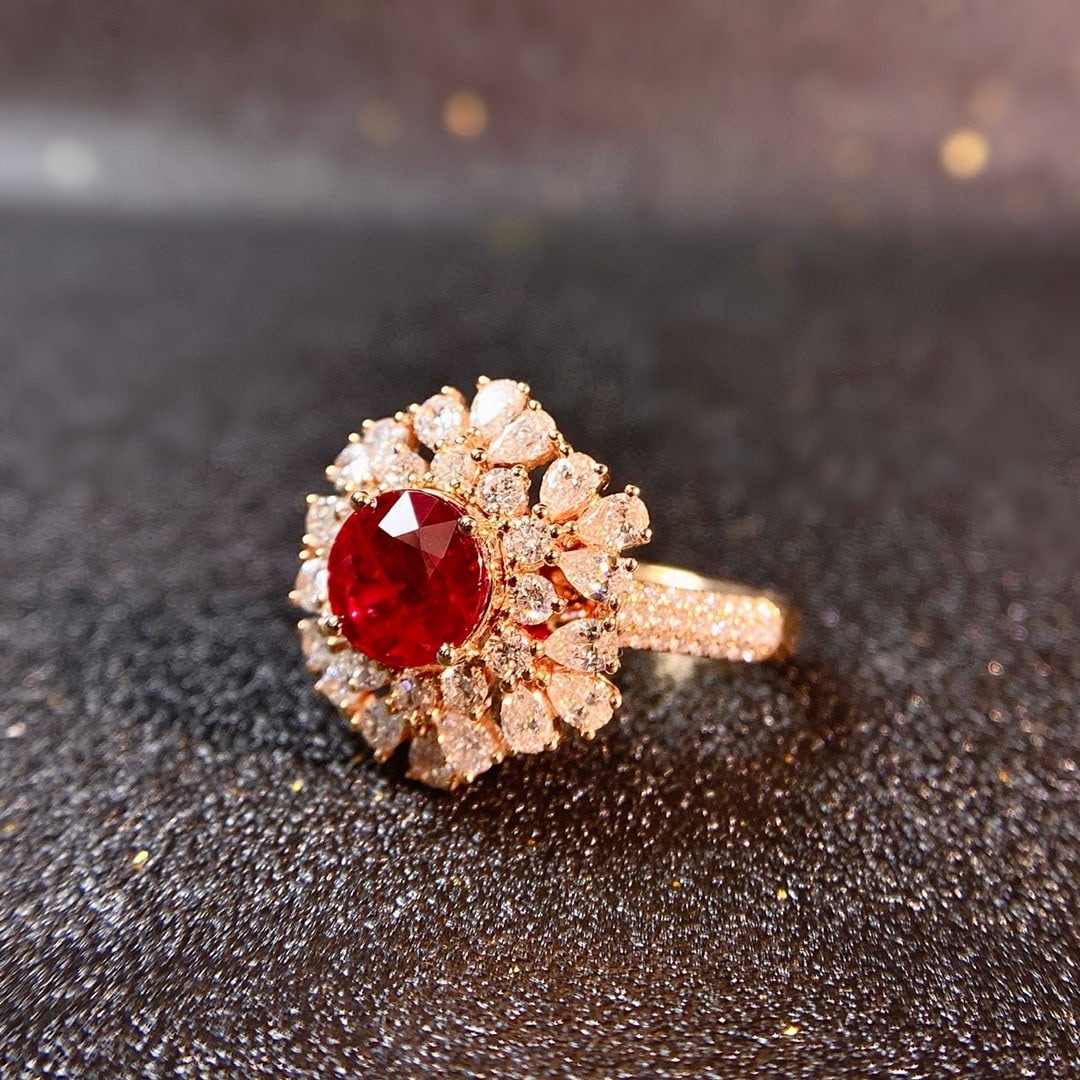 14k Gold 3.62 Ctw Natural Ruby & Diamond Ring - 3