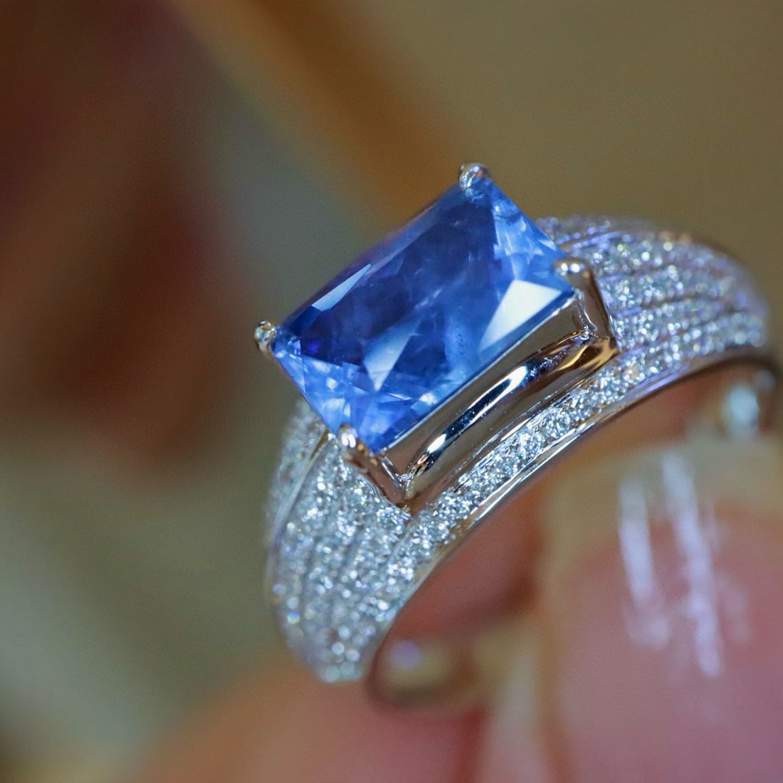 14k Gold 2.63 Ctw Natural Sapphire & Diamond Ring - 3