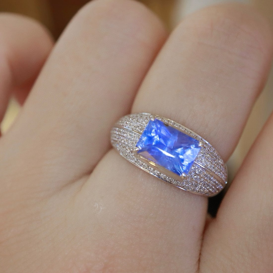 14k Gold 2.63 Ctw Natural Sapphire & Diamond Ring - 5