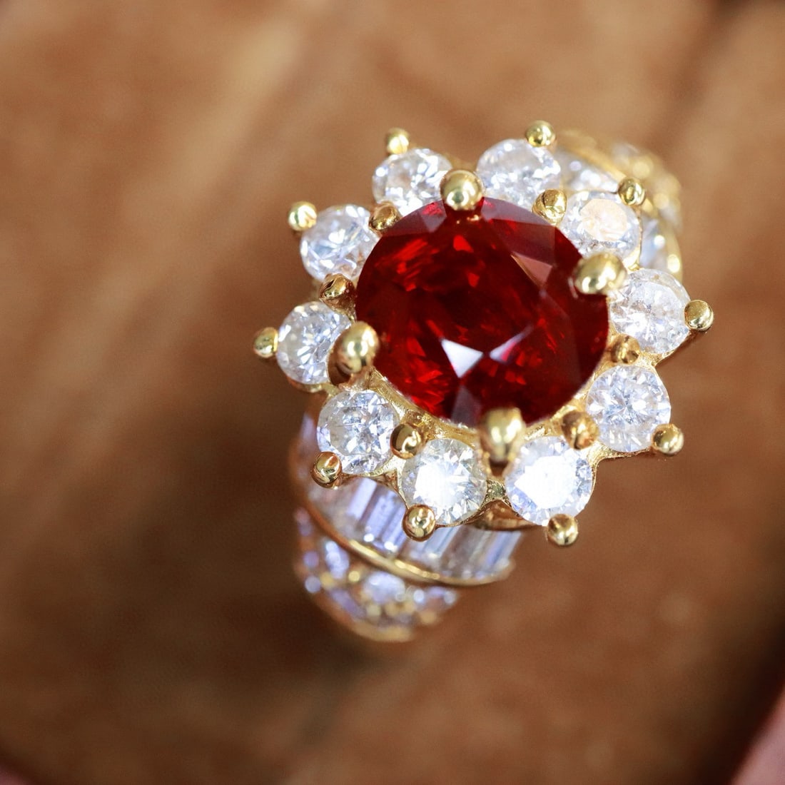 14k Gold 2.93 Ctw Natural Ruby & Diamond Ring - 2