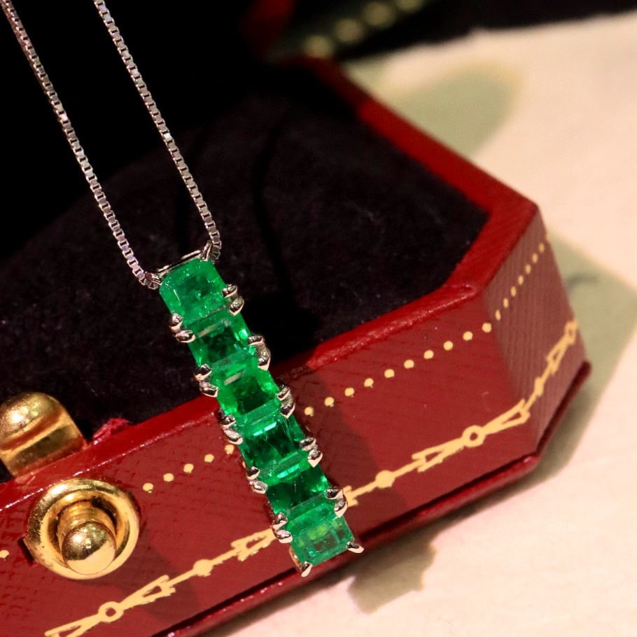14k Gold 1.06 Ct Natural Emerald Pendant( Without Chain ) - 2