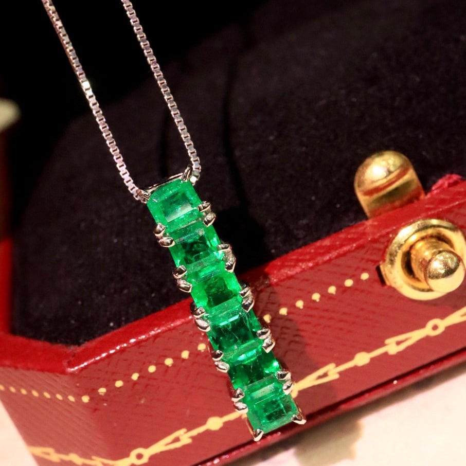 14k Gold 1.06 Ct Natural Emerald Pendant( Without Chain ) - 4