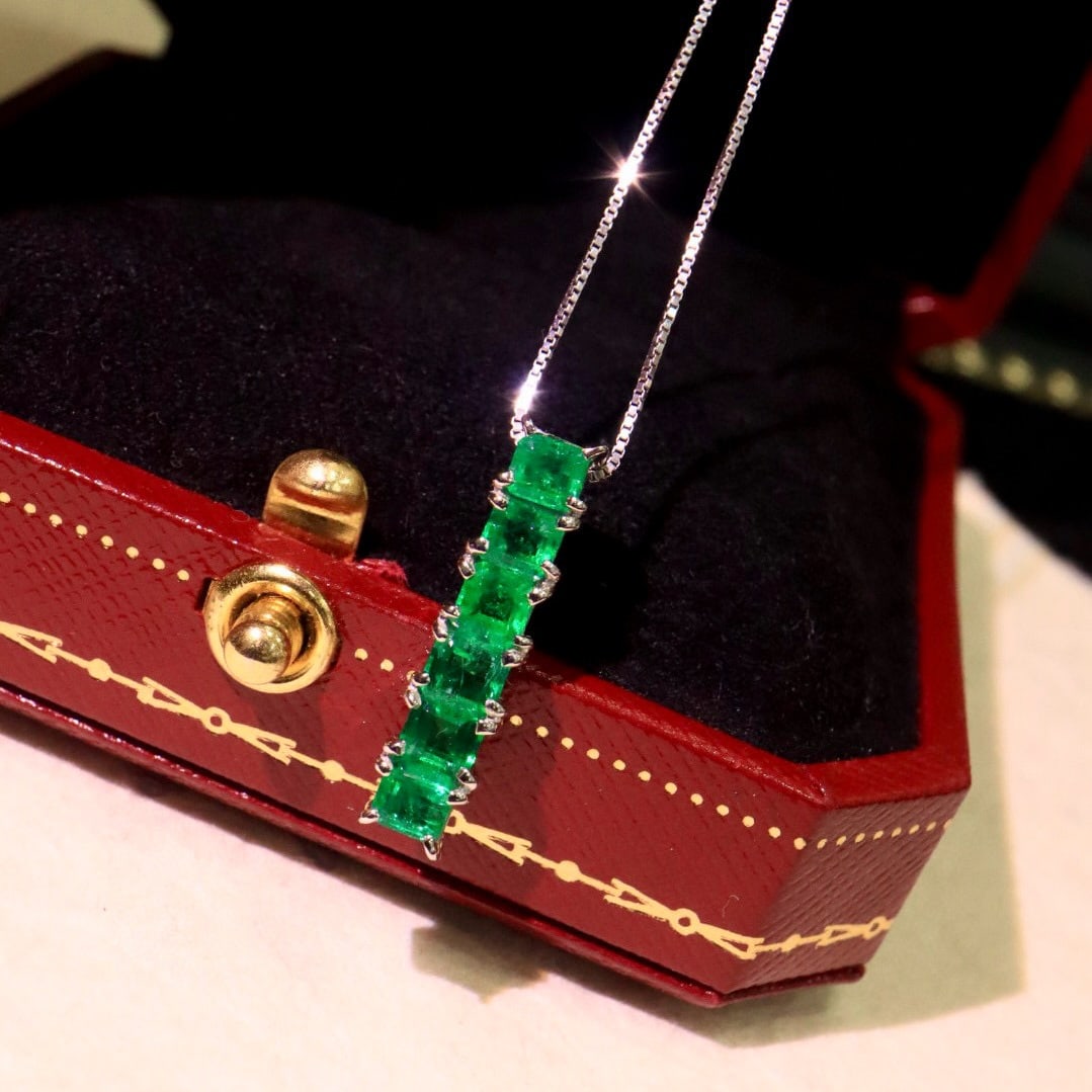 14k Gold 1.06 Ct Natural Emerald Pendant( Without Chain ) - 7