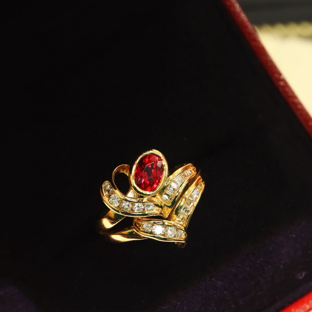 14k Gold 1.43 Ctw Natural Ruby & Diamond Ring - 3