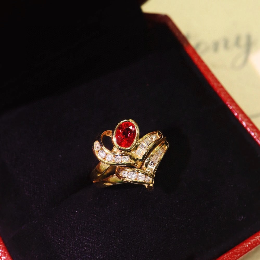 14k Gold 1.43 Ctw Natural Ruby & Diamond Ring - 5