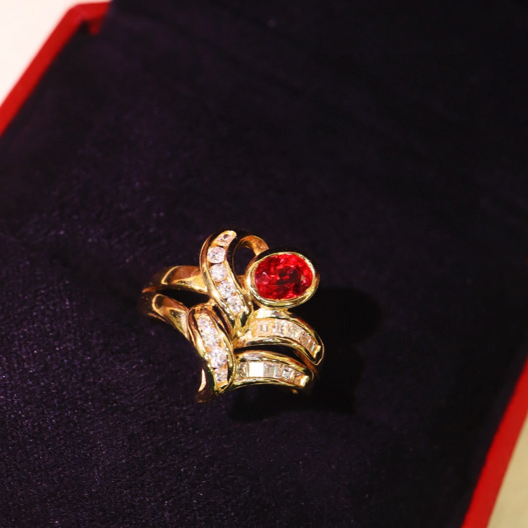 14k Gold 1.43 Ctw Natural Ruby & Diamond Ring - 7