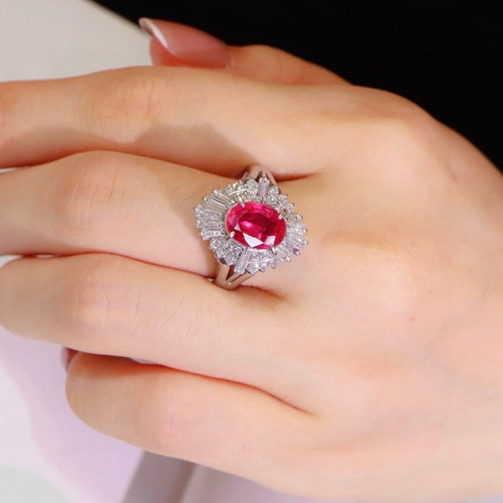 14k Gold 2.85 Ctw Natural Ruby & Diamond Ring - 3