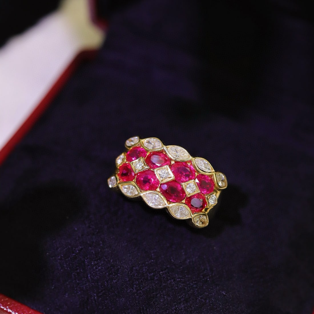 14k Gold 3.38 Ctw Natural Ruby & Diamond Ring - 2