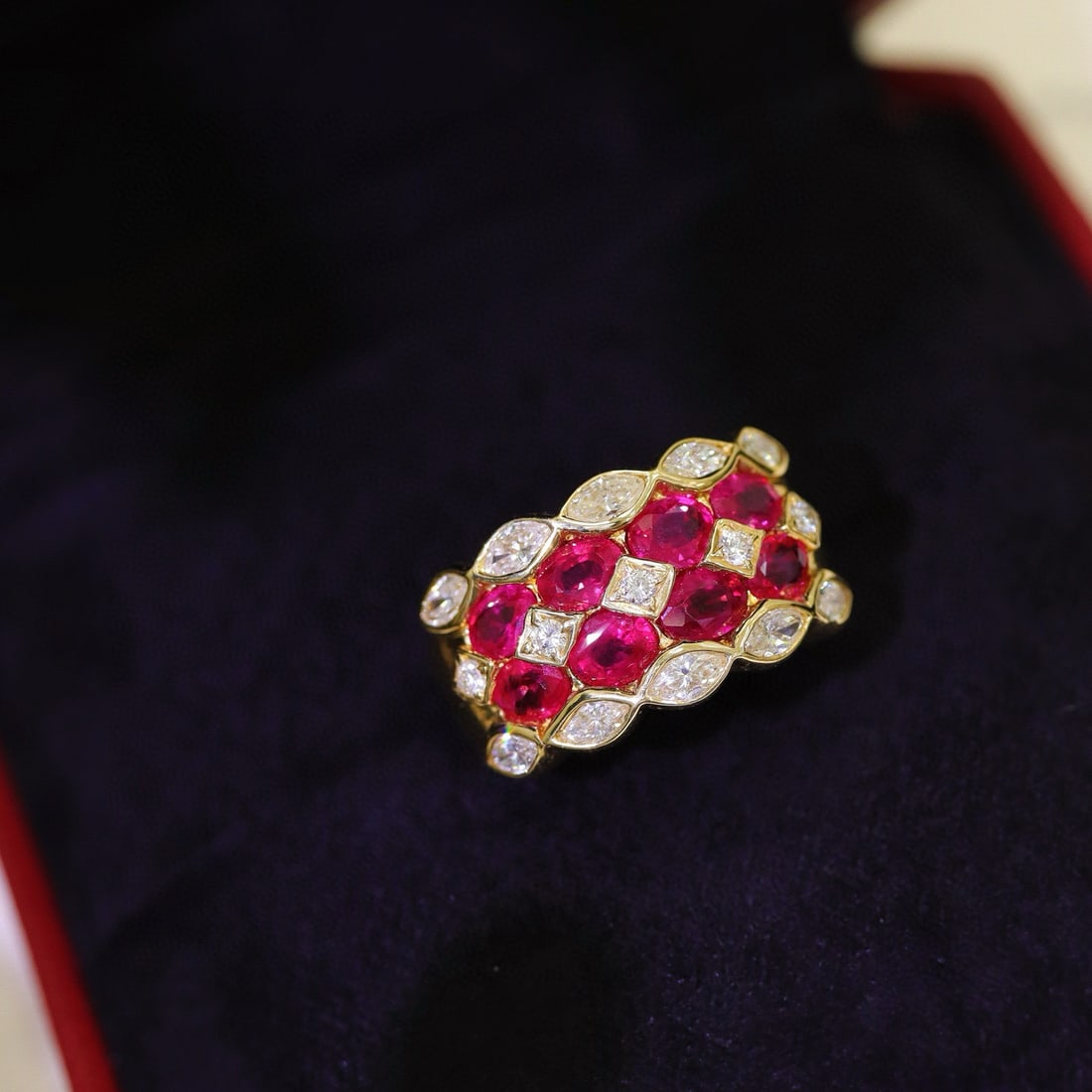 14k Gold 3.38 Ctw Natural Ruby & Diamond Ring - 3