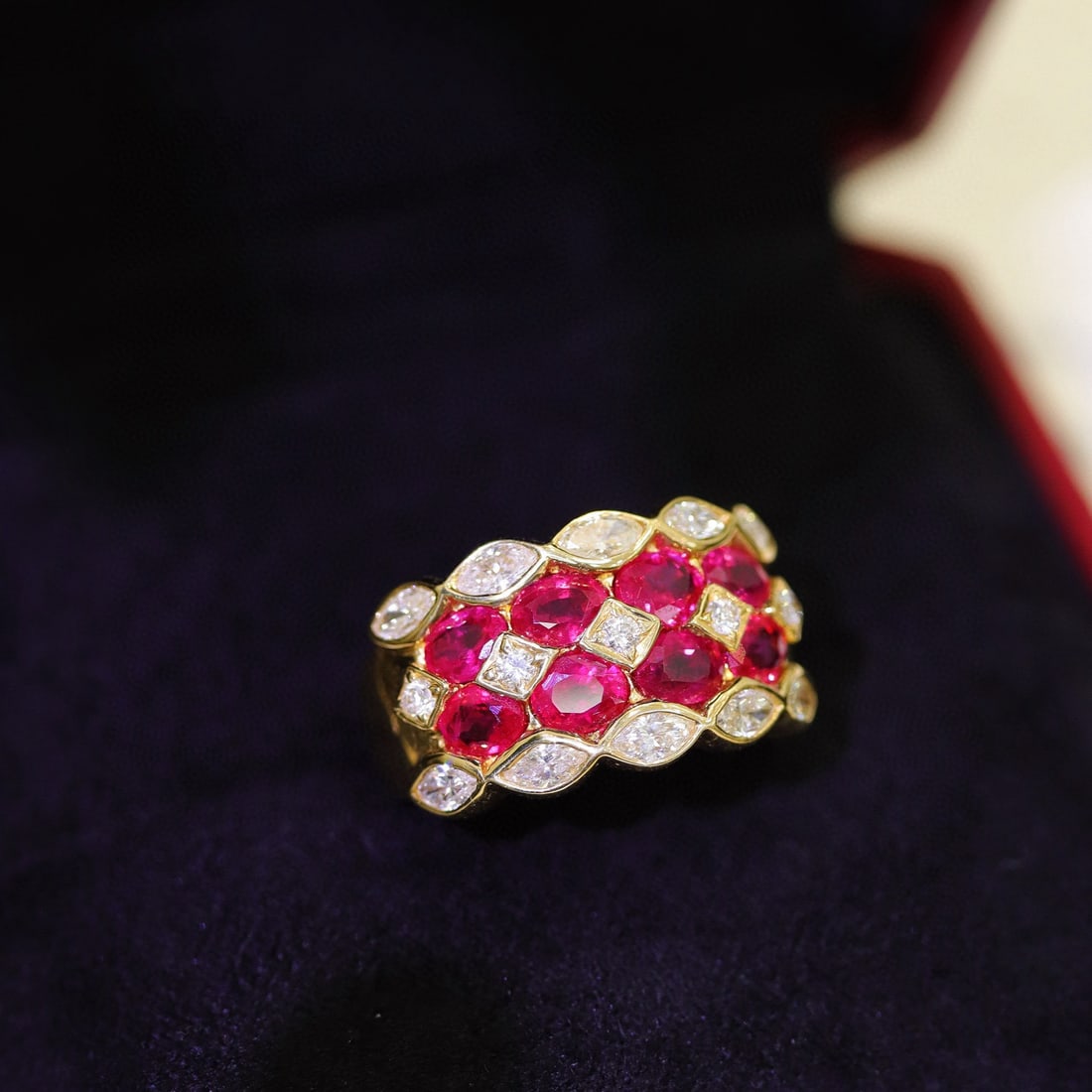 14k Gold 3.38 Ctw Natural Ruby & Diamond Ring - 4
