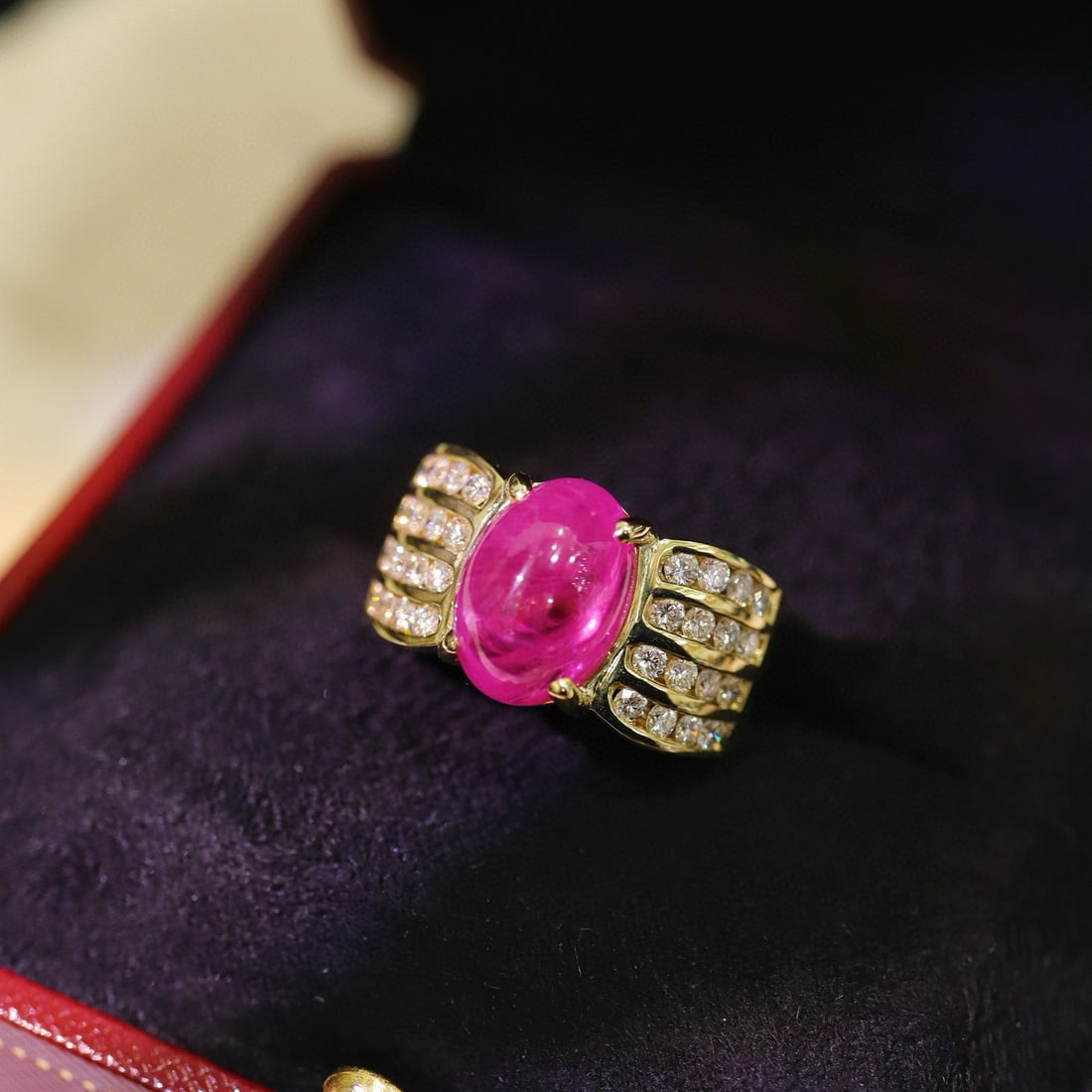 14k Gold 7.28 Ctw Natural Ruby & Diamond Ring - 5