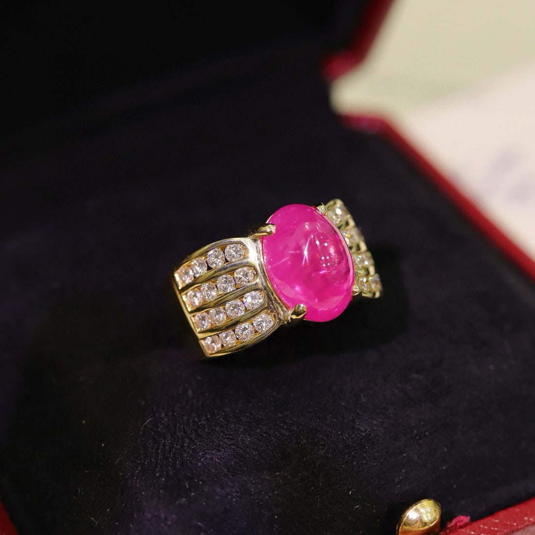 14k Gold 7.28 Ctw Natural Ruby & Diamond Ring - 8