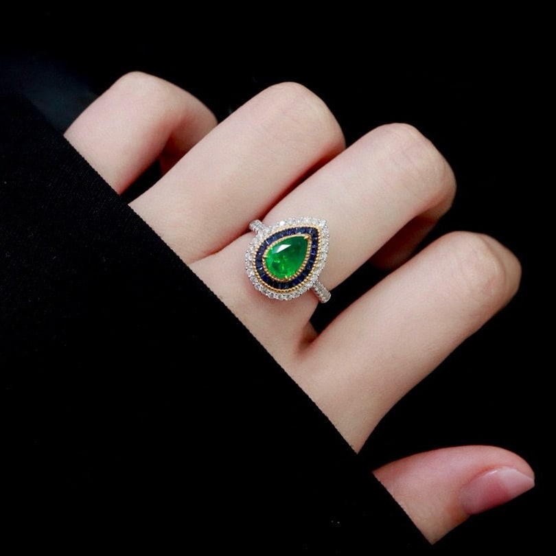 14k Gold 1.46 Ctw Natural Emerald & Diamond Ring - 6