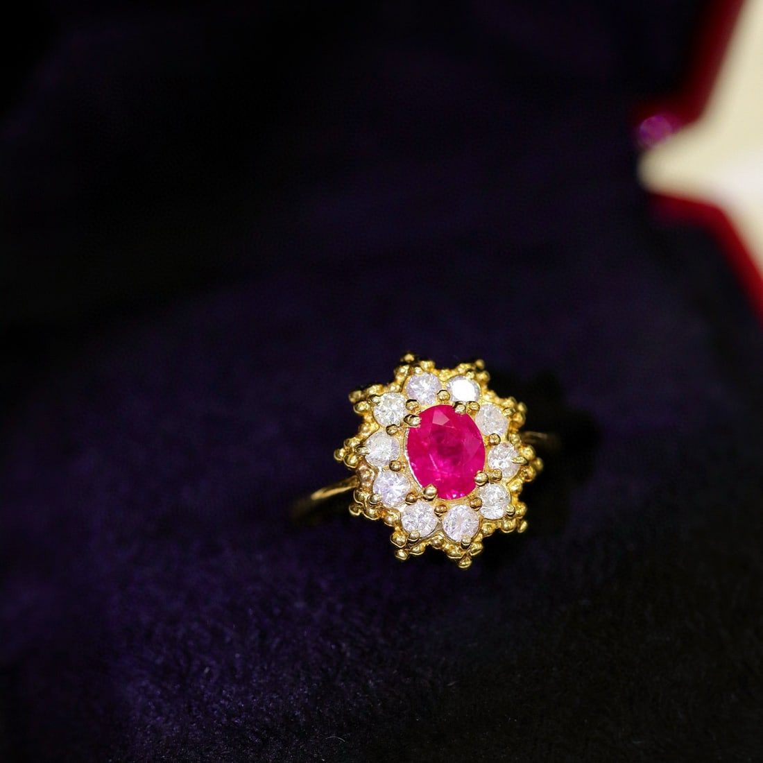 14k Gold 1.48 Ctw Natural Ruby & Diamond Ring - 4
