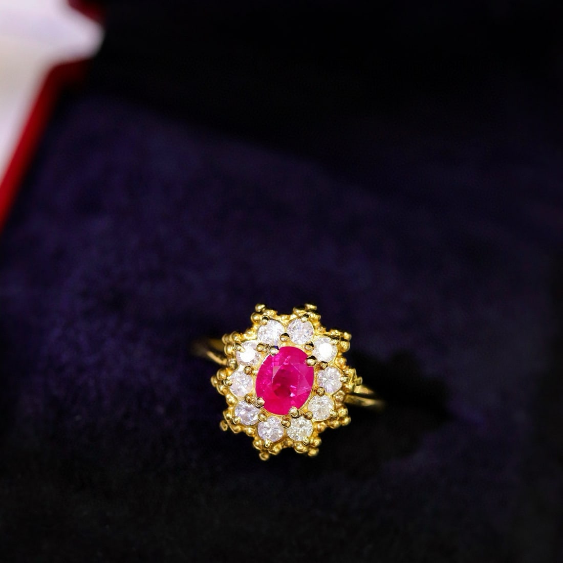 14k Gold 1.48 Ctw Natural Ruby & Diamond Ring - 5